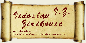 Vidoslav Ziriković vizit kartica